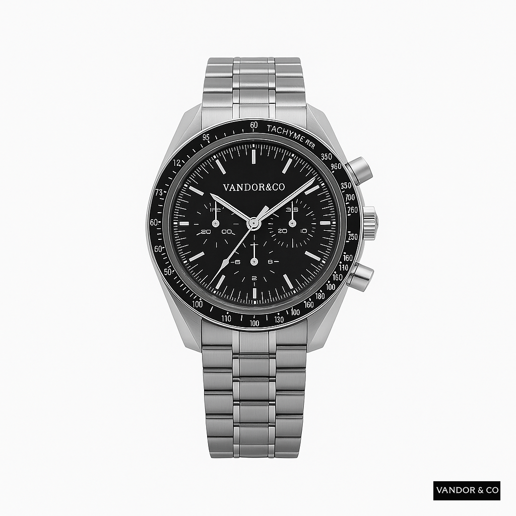 VSFactory Watch Black Steel Line