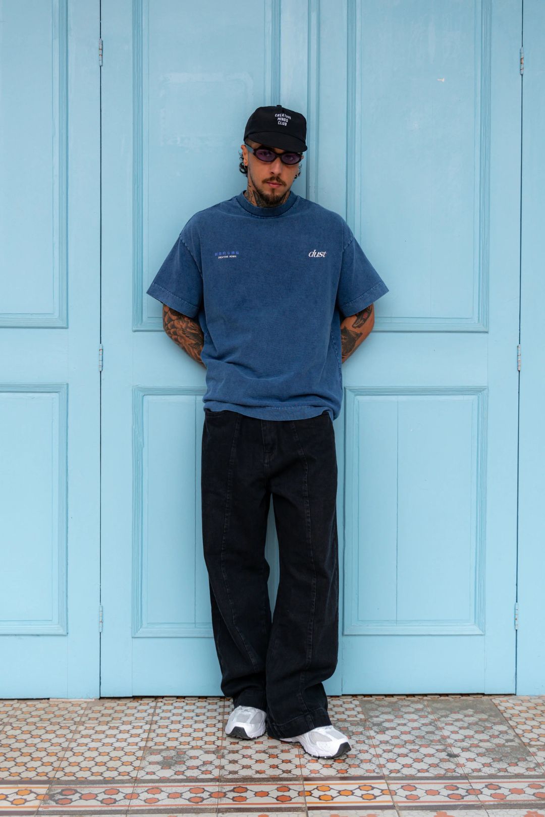 VANDOR & CO. Dust Oversized Washed T-Shirt – Vintage Blue | 250 GSM