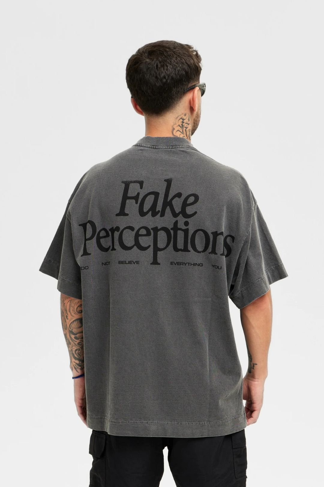 VANDOR & CO. Visions Oversized Washed T-Shirt – Charcoal Grey | 250 GSM